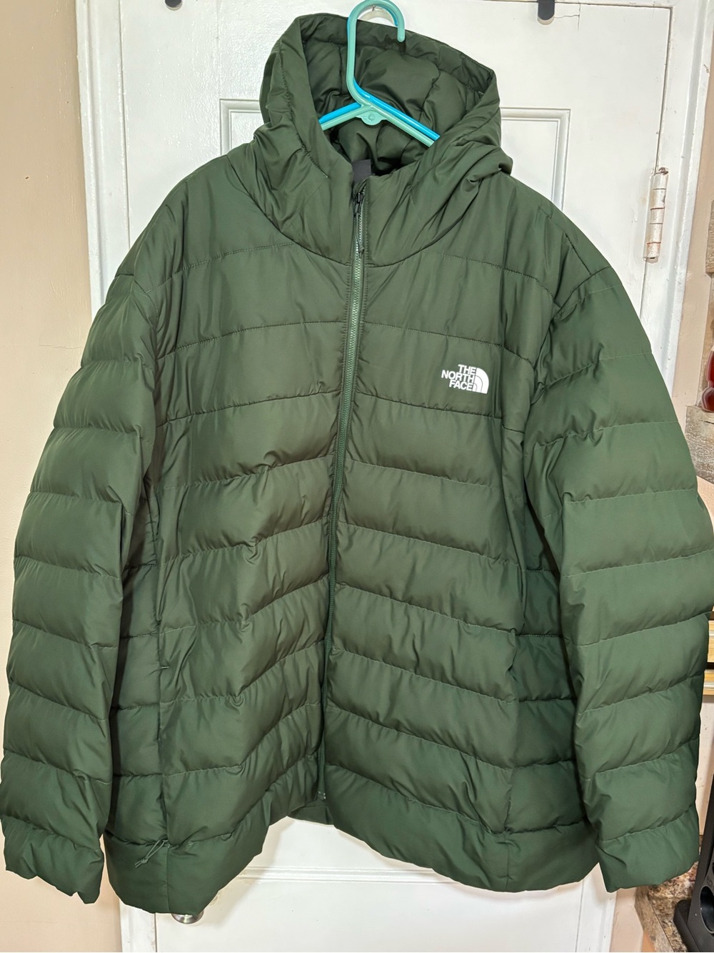 The North Face Men’s Olive Green Hooded Puffer Jacket